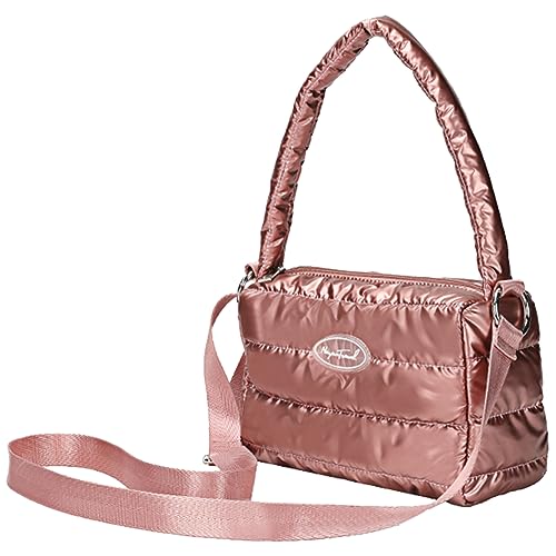 Kexpery Handtasche mit Tragegriff oben, Clutch, mit verstellbarem Schultergurt, Reißverschluss, weiche Umhängetasche für Damen, rose gold, 225.00x145.00x100.00mm/8.86x5.71x3.94inch von Kexpery