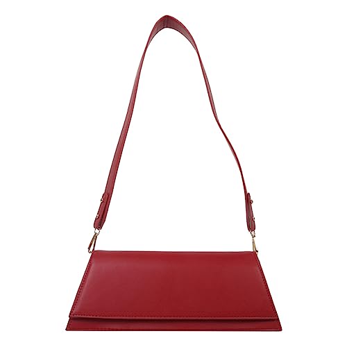 Kexpery Kleine Umhängetaschen for Damen, Vintage-Mode, Hobo-Handtaschen, leicht, unter dem Arm, solide Tragetaschen, Clutch (rot) von Kexpery