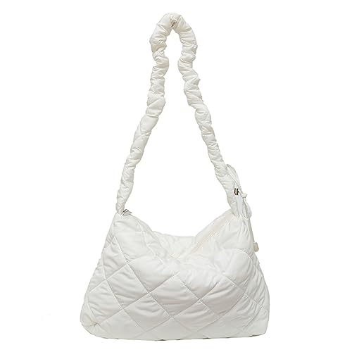 Kexpery Lady Soft Quilted Plissee Sling Bag for Party Puffer Bag Damen Solid Plissee Clutch Geldbörse (Weiß) von Kexpery
