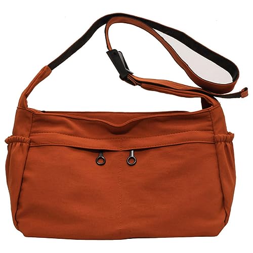 Kexpery Lässige vielseitige Umhängetasche, verstellbarer Riemen, große Kuriertasche, mehrere Taschen, Reise, Schultasche, Orange, 360.00x210.00x180.00mm/14.17x8.27x7.09inch von Kexpery