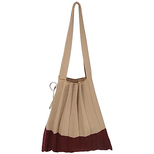 Kexpery Luxus-Designer-Strick-Einkaufstasche, große Kapazität, Handtasche, modische Clutch-Tasche, Damen-Umhängetasche, einfache weibliche Pendler-Handtasche for Büro, Reisen (Beige Beige 1) von Kexpery