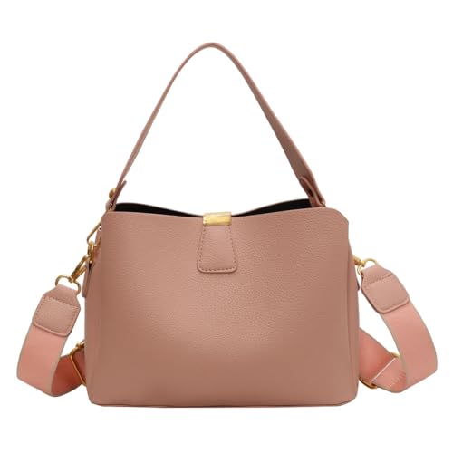 Kexpery Luxus-Umhängetasche für Damen, großes Fassungsvermögen, verstellbarer Riemen, Eimer-Umhängetasche, Damen-Outdoor-Tasche, rose, 9.84*7.09*4.72inch von Kexpery