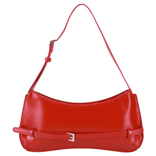 Kexpery Modische Clutch-Geldbörse, Vintage, Hobo, klassisch, trendig, Crossbody-Tasche mit Reißverschluss, Unterarmtasche für Damen und Mädchen, rot, 10.63*4.33*1.97inch von Kexpery