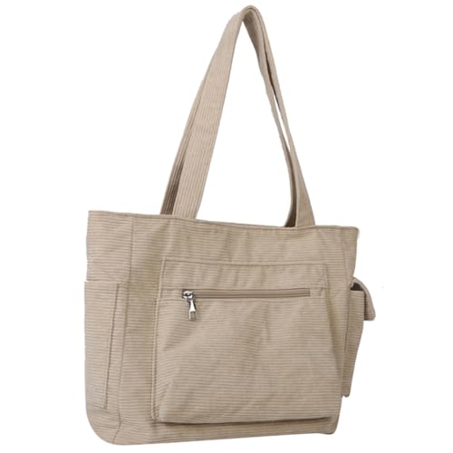 Kexpery Modische Damen-Tragetasche mit großem Fassungsvermögen, lässige Schultertasche, Außentasche, Retro-Tasche, leicht, vielseitig, College-Tasche, khaki, von Kexpery