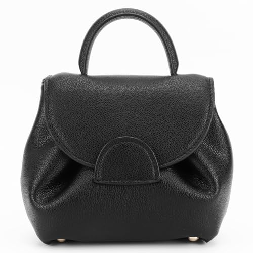 Kexpery Modische Damen-Umhängetasche, großes Fassungsvermögen, PU-Leder, stilvolle Kuriertasche, einfarbig, schick, Crossbody-Tasche, abnehmbarer Riemen für Party, Urlaub, Schwarz , von Kexpery