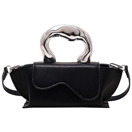 Kexpery Modische Damen-Umhängetasche, verstellbarer Riemen, Leder, elegante schicke Farbe, Abendtasche, Schwarz , 260.00x100.00x70.00mm/10.24x3.94x7.87inch von Kexpery