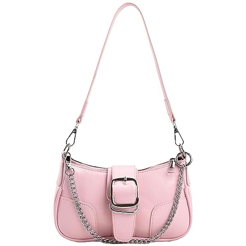 Kexpery Modische Hobo-Tasche für Damen, vielseitig, elegant, mit Reißverschluss, einfarbig, für Damen, Hochzeit, Abendtasche, rose, 220.00x130.00x70.00mm/8.66x5.12x2.76inch von Kexpery