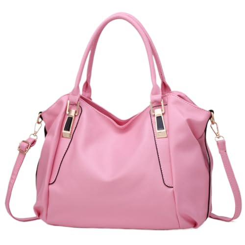 Kexpery Modische Pendeltasche for Damen, große Kapazität, PU, ​​modische Umhängetasche, einfarbig, stilvolle Umhängetasche, verstellbarer Riemen for Party, Urlaub (Rosa) von Kexpery