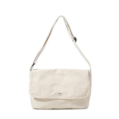 Kexpery Modische trendige Umhängetasche, große Kapazität, Umhängetasche, Vintage-Tragetasche, Damen, Segeltuch, Kuriertasche, Reisetasche, Urlaubstasche, beige, von Kexpery