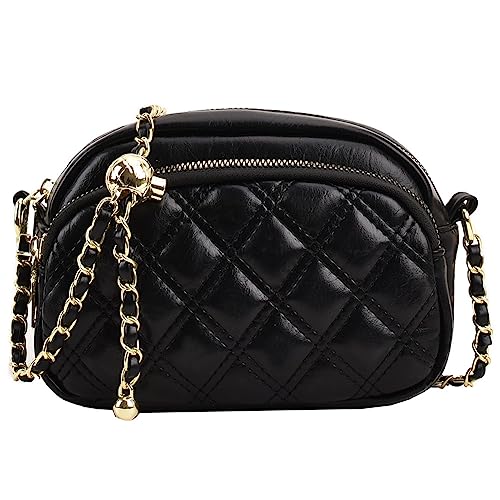 Kexpery PU-Clutch, große Kapazität, Umhängetasche, lässig, einfach, für Damen, Pendler-Handtasche, Damen-Umhängetasche, luxuriöse Designer-Make-up-Kosmetiktasche (schwarz 1) von Kexpery