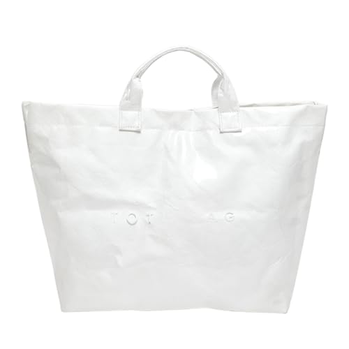 Kexpery PVC -Einkaufstasche große Kapazitäts Reise Einkaufstasche Mode Satchel Geldbörse for Frauen Arbeit einkauft (weiß) von Kexpery