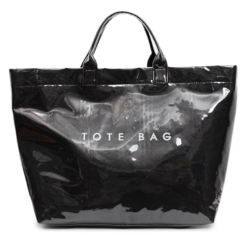 Kexpery PVC Handtasche, einfach, all-gatch Kapazität, Schwarz von Kexpery