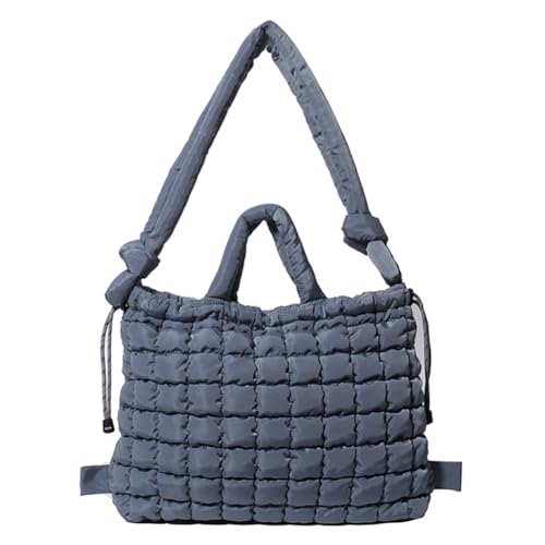Kexpery Puffer Einkaufstasche for Frauen gesteppte Polsterbeutel Verstellbarer Crossbody Bag Multi-Tockets Satchel-Geldbörse for Arbeitsreise (Grau) von Kexpery