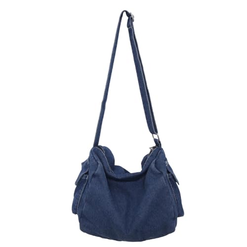 Kexpery Retro-Tragetasche for Damen, großes Fassungsvermögen, Umhängetasche, Hobo-Tasche, Riemen, verstellbare Umhängetasche, Vintage-Umhängetasche, lässige Shopper-Tasche (Dunkelblau) von Kexpery