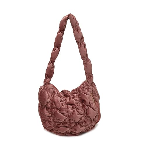 Kexpery Schultertasche aus Plüsch mit modischem Reißverschluss aus Samt, Rosa von Kexpery