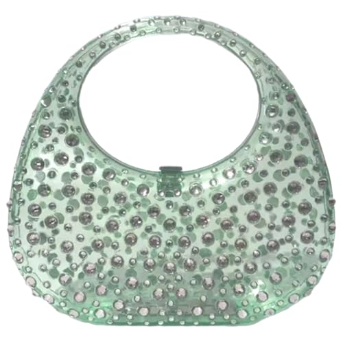 Kexpery Stilvolle Banketttasche, modische Mini-Handtasche, glitzernde Glitzertasche, Damen-Abendtasche, Acryl-Geldbörsen for den täglichen Gebrauch im Büro, einfarbige Tasche (grün) von Kexpery