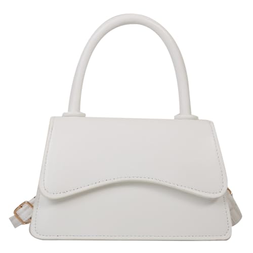 Kexpery Umhängetasche, All-Match-Klappe, Abendtasche, modische Tragetasche, Damen-Schultertasche, PU-Leder, tägliches Dating-Geldbörse (weiß) von Kexpery