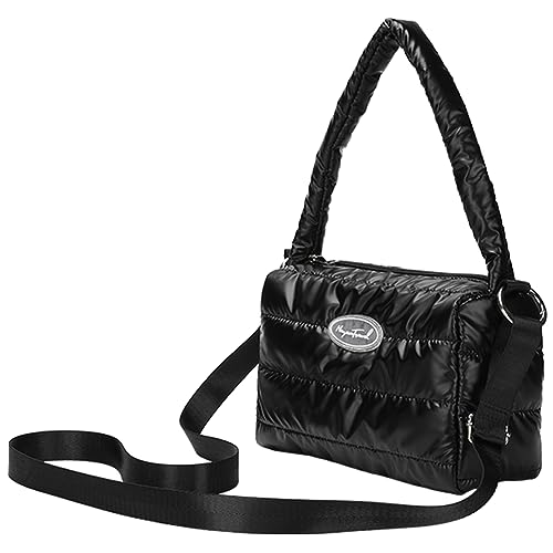 Kexpery Umhängetasche mit Reißverschluss, Griff oben, Schultertasche mit verstellbarem Schultergurt, Damen-Crossbody-Handtasche, Clutch-Tasche, Handtaschen für Damen (schwarz) von Kexpery