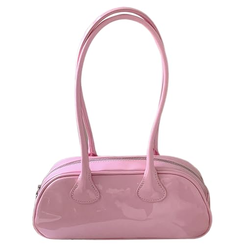 Kexpery Vielseitige Achseltasche für Damen, PU-Leder, Freizeit, Unterarmtasche, einfarbig, minimalistische Umhängetasche, Alltagstasche für Damen, rose, 11.02*4.72*3.35inch von Kexpery