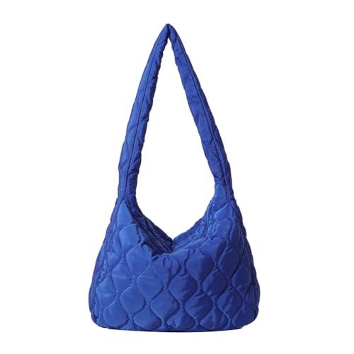 Kexpery Vielseitige Unterarmtasche für Damen, gepolstert, lässiger Reißverschluss, Hobo-Tasche, leicht, weich, Reise-Einkaufstasche, blau, 400.00x330.00x120.00mm/15.75x12.99x4.72inch von Kexpery