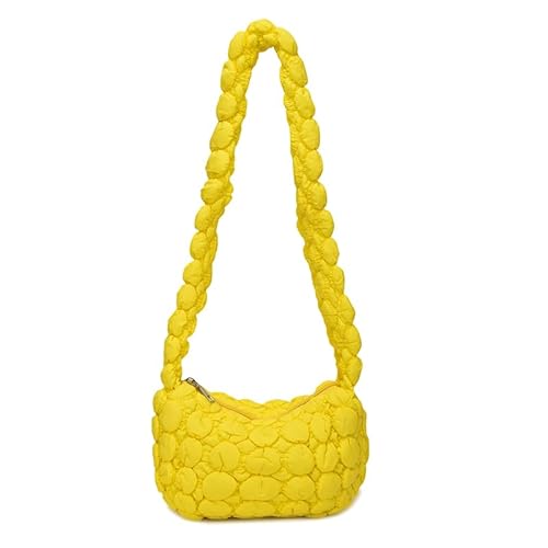 Kexpery Weibliche Satchel -Taschen mit Reißverschluss, Falten -Wolkentasche for Frauen (gelb) von Kexpery