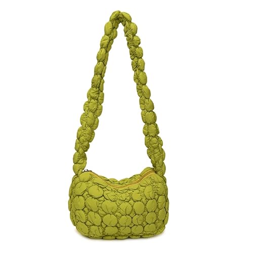 Kexpery Weibliche Satchel -Taschen mit Reißverschluss, Falten -Wolkentasche for Frauen (grün) von Kexpery