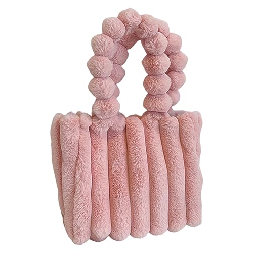 Kexpery Weiche, stilvolle Unterarmtasche, einfarbig, großes Fassungsvermögen, plissiert, for Damen, Outdoor, Freizeittasche, Damen, lässige Reisetasche (kleines Rosa) von Kexpery