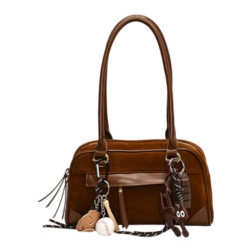 Kexpery Wildleder -Umhängetaschen for Frauen Damen Umhängetasche for Arbeitsreisen (braun) von Kexpery