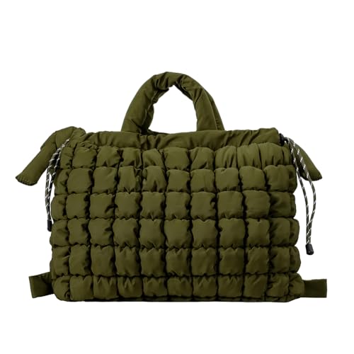 Kexpery Women Puffer Einkaufstasche gestackte Umhängetasche Leichte gepolsterte Crossbody-Tasche Multifunktion Multifunktion Rucksack großer Kapazität Stilvoller Rucksack (grün) von Kexpery