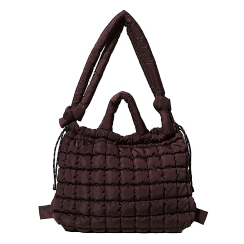 Puffer Einkaufstasche for Frauen gesteppte Polsterbeutel Verstellbares Eppy Handtasche Multi-Tockets Satchel-Geldbörse for Arbeitsreisen (Kaffee) von Kexpery