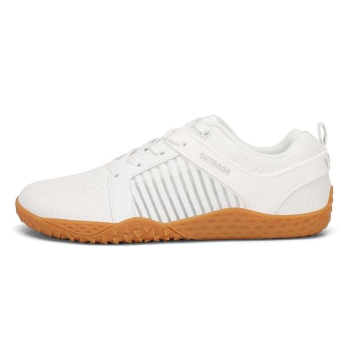 Sportschuhe, breite Spitze, atmungsaktiv, rutschfest, für Outdoor-Aktivitäten und Fitness, weiß, 40 EU von Kexpery