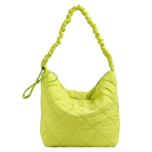 Women Averarm Bag Solid Color Puffer Crossbody Bag gesteppte Handtasche Umhängetasche mit Reißverschluss Mode for Büroschulen Arbeit for die Arbeitsschule täglich Einkaufen (grün) von Kexpery
