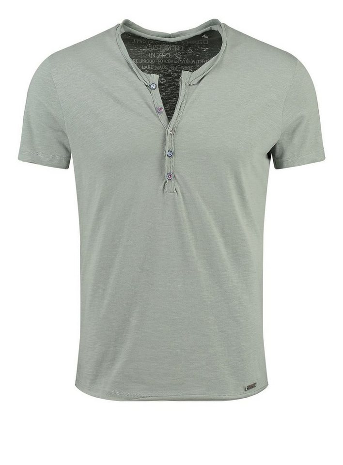 Key Largo Henleyshirt Lemonade vintage Look uni Basic MT00122 mit Knopfleiste unifarben kurzarm slim fit von Key Largo