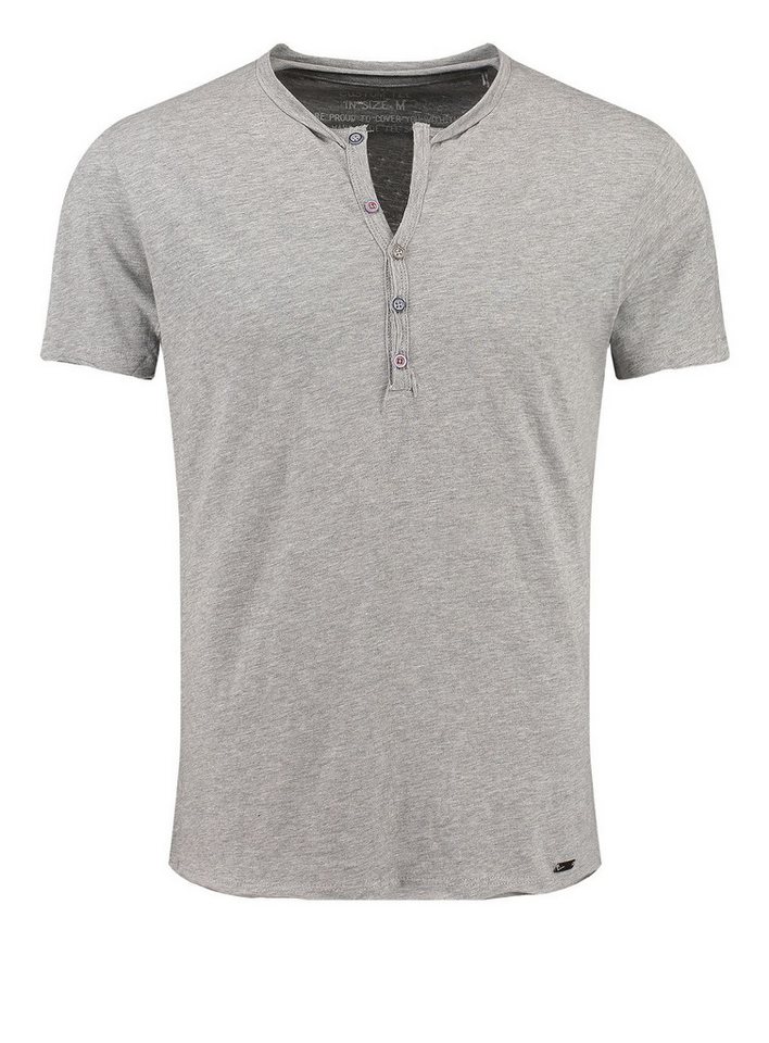 Key Largo Henleyshirt Lemonade vintage Look uni Basic MT00122 mit Knopfleiste unifarben kurzarm slim fit von Key Largo