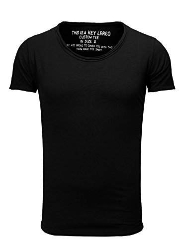 Key Largo Herren T-Shirt Basic BREAD NEW Einfarbig Used Look gut kombinierbar , Grösse:XL ,Farbe:Schwarz von KEY LARGO