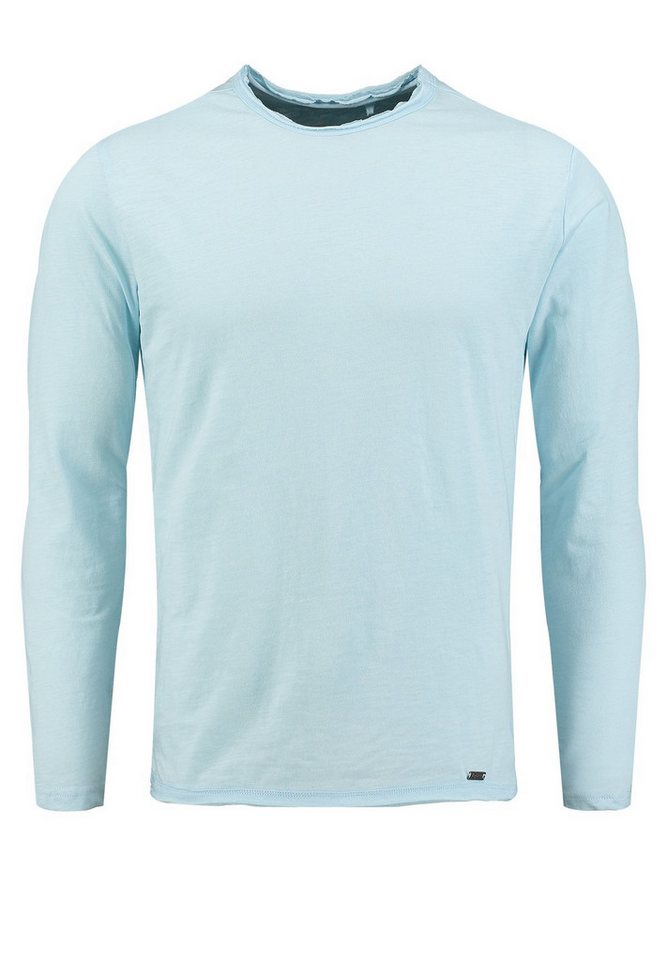 Key Largo Langarmshirt Cheese vintage Look uni Basic MLS00033 Rundhalsauschnitt unifarben langarm slim fit von Key Largo