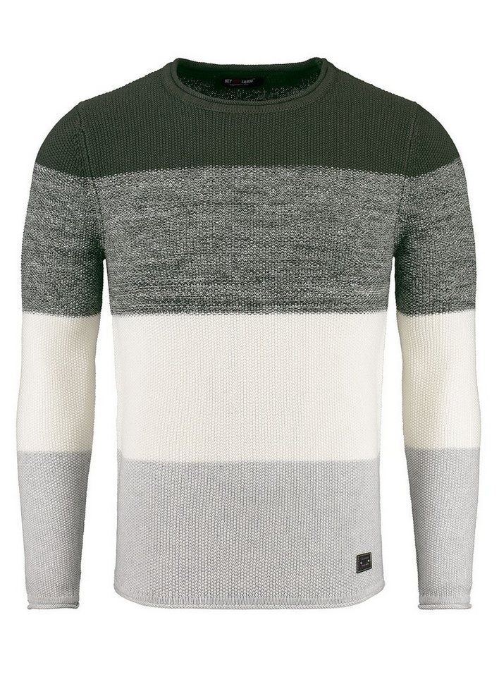 Key Largo Strickpullover Jogi für Herren kontrast Look gestreift MST00087 von Key Largo