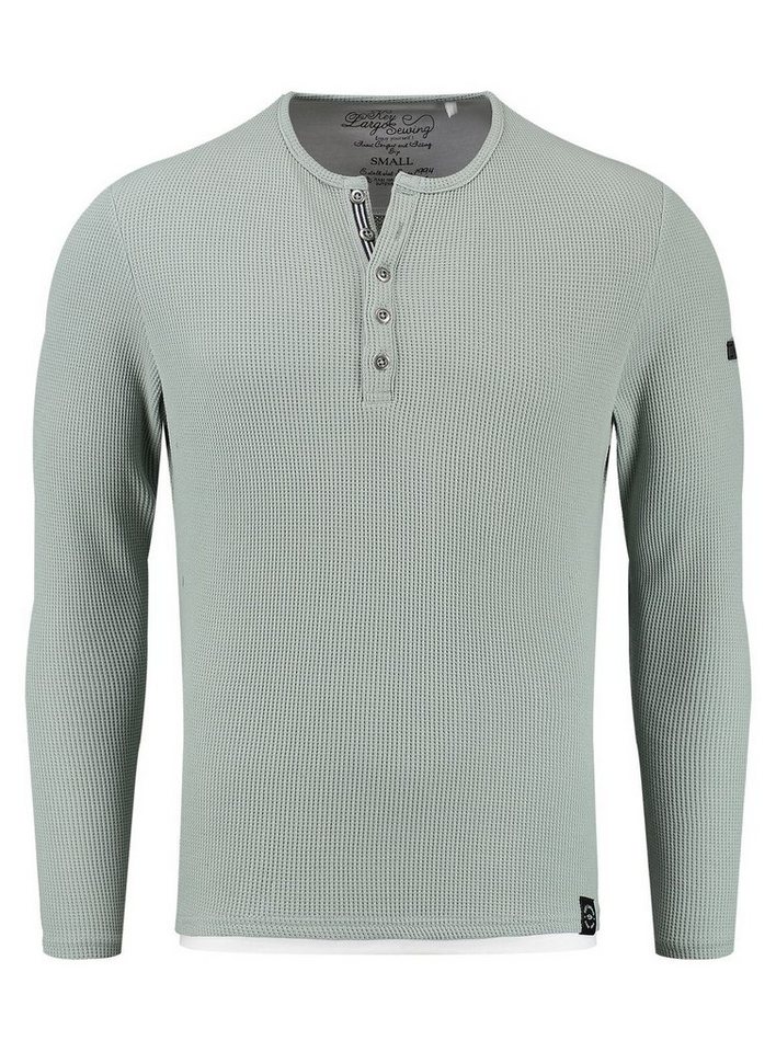 Key Largo Strickpullover Sandro für Herren double Layer Look einfarbig körperbetont MSW00161 von Key Largo