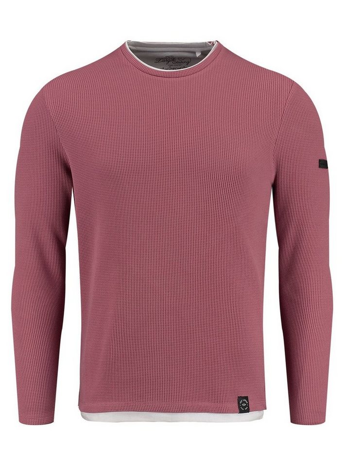 Key Largo Strickpullover Stefano für Herren double Layer Look einfarbig körperbetont MSW00153 von Key Largo