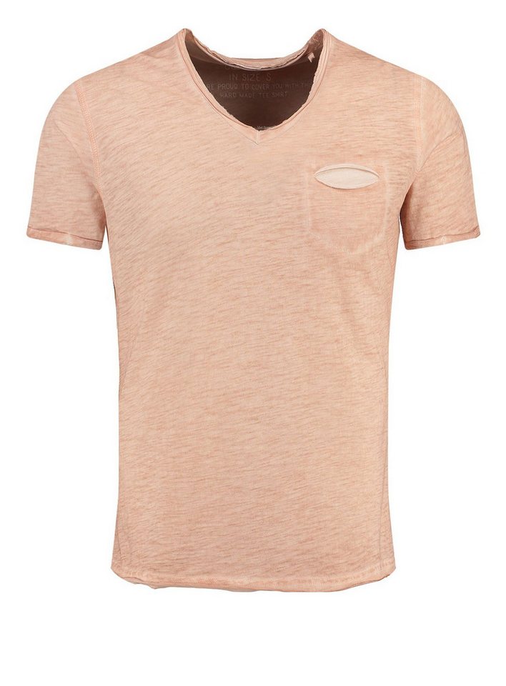 Key Largo T-Shirt Soda vintage Look uni Basic T00619 V-Ausschnitt unifarben kurzarm slim fit von Key Largo