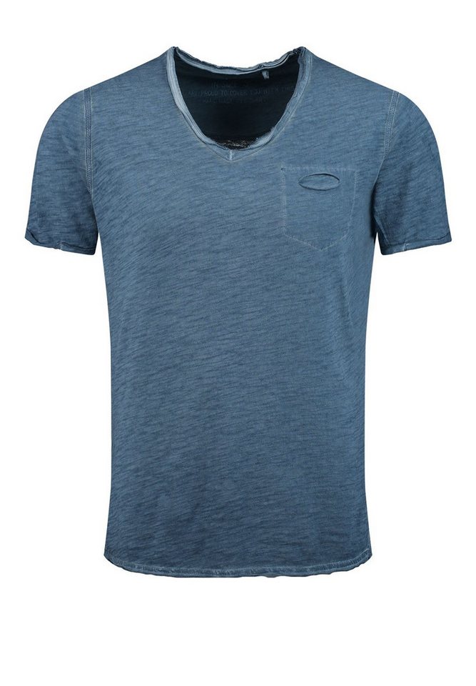 Key Largo T-Shirt Soda vintage Look uni Basic T00619 V-Ausschnitt unifarben kurzarm slim fit von Key Largo