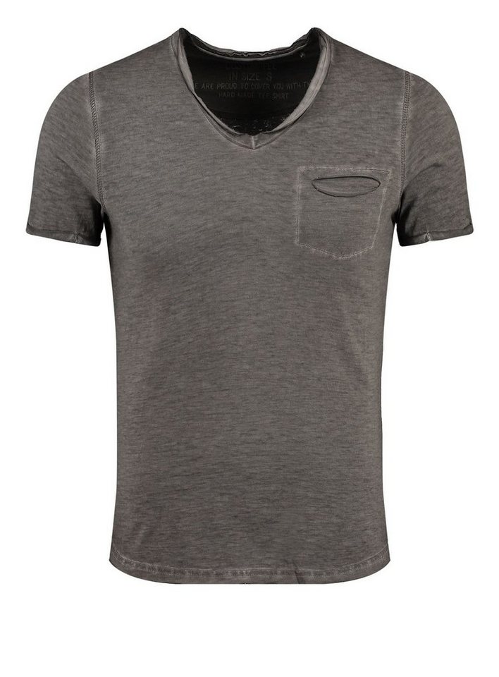 Key Largo T-Shirt Soda vintage Look uni Basic T00619 V-Ausschnitt unifarben kurzarm slim fit von Key Largo