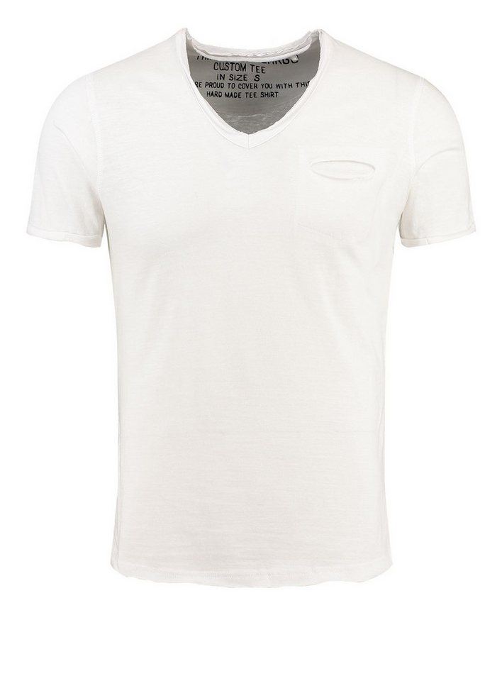 Key Largo T-Shirt Soda vintage Look uni Basic T00619 V-Ausschnitt unifarben kurzarm slim fit von Key Largo