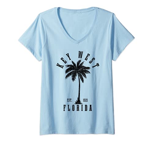 Damen Key West Est. 1521 Florida USA Amerika Geschenk Souvenir T-Shirt mit V-Ausschnitt Damen Key West Est. 1521 Florida USA Amerika Geschenk Souvenir T-Shirt mit V-Ausschnitt von Key West Florida - USA Souvenirs