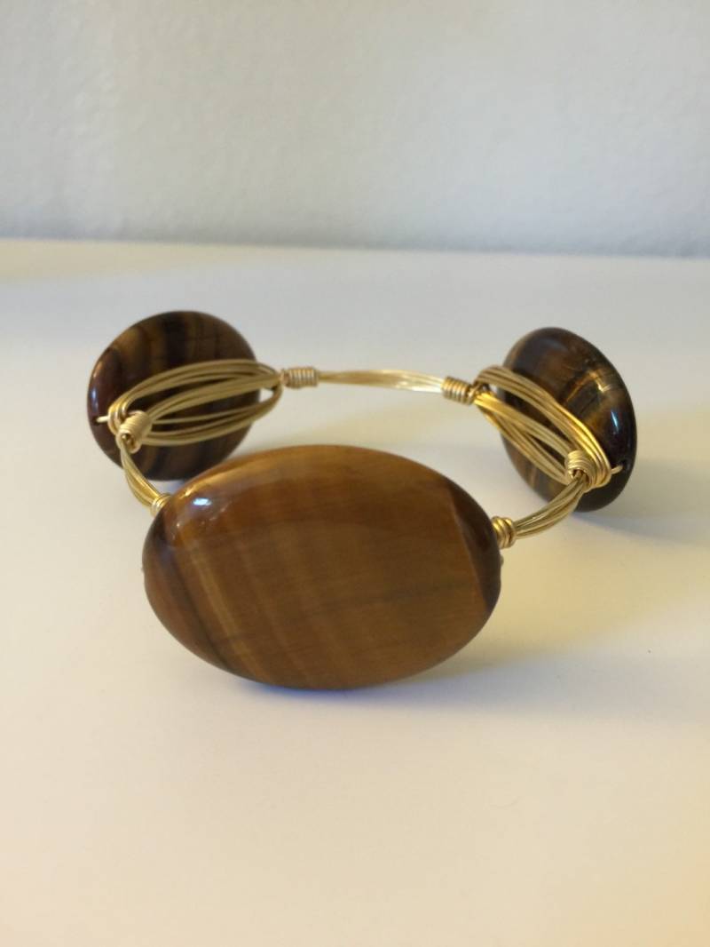 Tiger Eye Gewickelt Armreif Tiger Eye Gewickelt Armreif von KeyLimeJewelryDesign