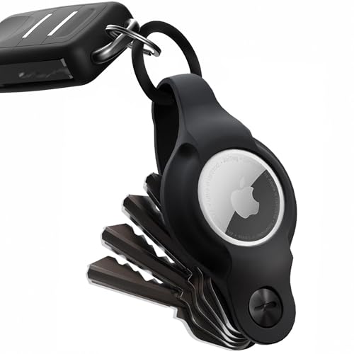 KeySmart Air – Kompakter Schlüssel-Organizer für Apple AirTag | Robuster Silikon-Schlüsselanhänger für sicheren Halt und Schutz | Ordnet bis zu 5 Schlüssel und passt perfekt in jede Hosentasche. von KeySmart