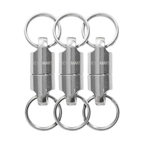 KeySmart MagConnect Magnetic Key Holder for Purse, Key Chains for Car Keys - Detachable Key Ring Quick Release Keychain for Men - Mens Key Chain Rings Heavy Duty Key Ring - Titanium EDC (3-Pack) von KeySmart