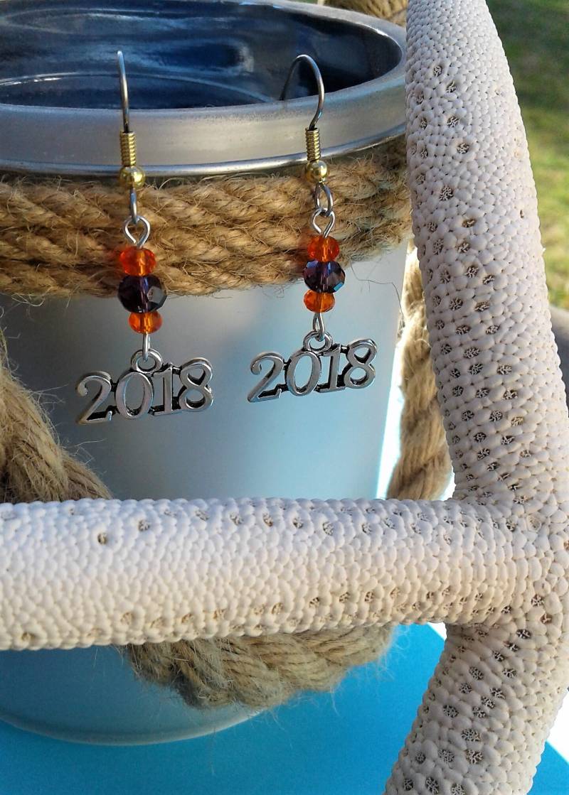 Abschluss Ohrringe 2019, 2018 Oder 2017 Graduierten Geschenk Schmuck Edelstahl Gold Ohrhänger Swarovski Kristall von KeyStarDesigns