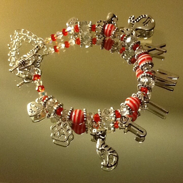 Bettelarmband Katze Haustier Armband Love My Cat Swarovski Kristall von KeyStarDesigns