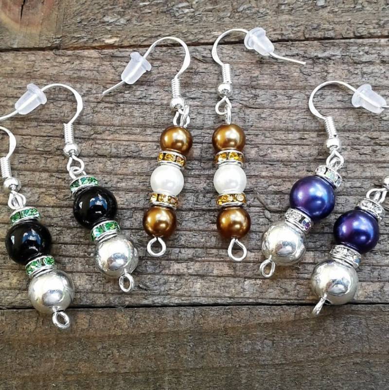 Glasperlen Ohrringe, Kristall Sterling Silber Elegante Perlen Geschenk Für Sie, Handgemachte Ohrringe von KeyStarDesigns